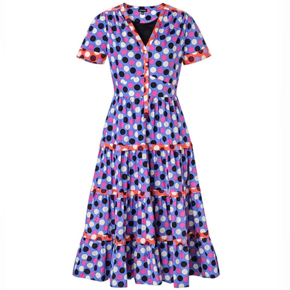 J Peterman Company Yes dress size 0 polka dot purple
